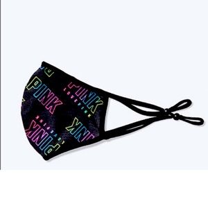 NWT PINK VICTORIA’S SECRET  RAINBOW/BLACK LOGO REUSABLE MASK